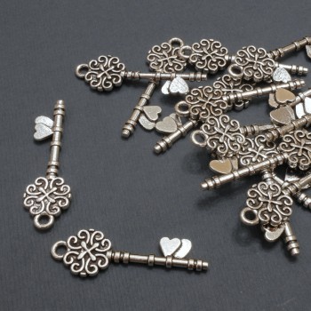 Key Pendant Findings, diameter 11×33 mm +- packaging 20 g, 15 pcs (+ -)