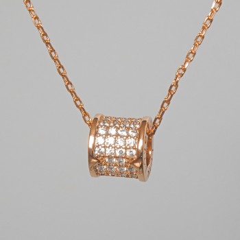 Ланцюжок Xuping з підвіскою з білими стразами, діаметр 7х8мм+-, довжина 41-44см+-, товщина 1мм+