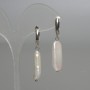 Sale! Baroque Earrings with Petrol-Toned Pearls, 10x28 mm diameter, 49 mm length, English clasp