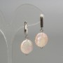 Baroque Pearl Earrings with Petrol Tint, 16 mm Diameter, 34 mm Length, English Clasp