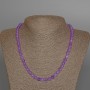 Lavender Amethyst Necklace with Natural Stone Smooth Beads, Diameter 6.5 mm, Length 49 cm