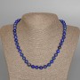 Lapis lazuli necklace natural stone smooth bead, diameter 8mm±, length 48cm±