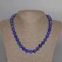 Lapis Lazuli natural stone necklace with smooth beads, 10 mm diameter, 47 cm length