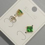 Xuping stud earrings with green crystal, diameter 6 mm ±, 18K gold plating