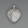 Kaholong Heart Pendant, diameter 26x26mm±, length 36mm± in a silver setting