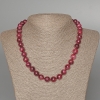 Tourmaline Rubellite Necklace, natural stone, smooth beads, 10 mm diameter, length 48 cm +/-