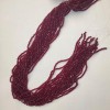 Намистини Чеський Кришталь темно-червоний прозорий гранований рондель, діаметр 3х2, 5мм+-, довжина 38мм+- на волосіні