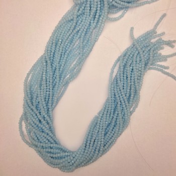 Намистини Чеський Кришталь блакитний гранований рондель, діаметр 3х2, 5мм+-, довжина 38мм+- на волосіні