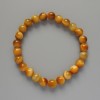 Yellow Cat's Eye Bracelet, Natural Stone, Smooth Beads, Diameter 8.5 mm, Length 18 cm ± (Stretch)