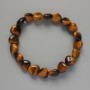 Bracelet 'Heart' with Tiger's Eye natural stone, 10x10x5 mm diameter, length 18 cm, (stretch)