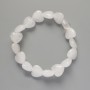 Bracelet 'Heart' with Mountain Crystal natural stone, diameter 12×12×6 mm ±, length 18 cm ± (stretch)