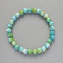 Bracelet 'Variscite' (acrylic) blue, white and yellow colors, smooth beads, 6.5mm diameter, 18cm length, stretch