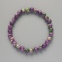 Bracelet "Variscite" (artificial acrylic) purple, white, and green colors, smooth bead, 6.5 mm diameter, length 18 cm +/- (stretch)