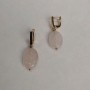 Pink Quartz Earrings, oval, 13×18 mm, English clasp, length 36 mm