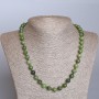 Jadeite Necklace, Canadian natural stone, faceted bead, diameter 8.5 mm, length 50 cm