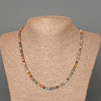 Намисто Содаліт натуральний камінь гранований кубик, діаметр 4мм+-, довжина 48см+