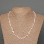 Mountain Crystal Necklace with Faceted Cube Beads, Natural Stone, 5 mm Diameter, 47 cm Length ±