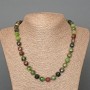 Zoisite Necklace, Natural Gemstone, Faceted Cube Beads, 9mm Diameter ±, Length 50cm+