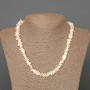 Milky-white mother-of-pearl chip necklace, 8x2 mm, length 48 cm