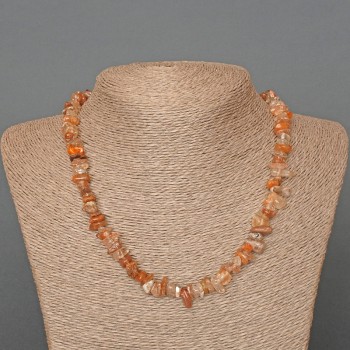 Намисто Рутиловий Кварц Волосатик натуральний камінь крихта, діаметр 8х3мм+-, довжина 46см+