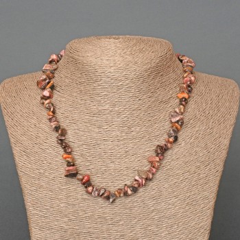Rhodochrosite Necklace with natural stone chips, 8x4 mm, length 47 cm +/-