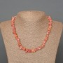 Rhodonite necklace with natural stone chips, 8x3 mm beads, length 47 cm