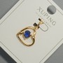 Pendant "Heart" Xuping with Blue Crystal, diameter 15x14, 5 mm+, length 22.5 mm, 18K gold plating