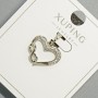 Pendant "Heart" Xuping with white crystals, diameter 16 x 14 mm, length 19.5 mm, rhodium finish