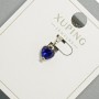Pendant 'Heart' Xuping with Blue Crystal, Diameter 6 mm, Length 14 mm, Rhodium-Plated