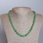 Natural nephrite necklace with 8 mm faceted beads