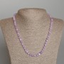 Kunzite necklace, natural stone, faceted cube beads, 5.5 mm diameter, 48 cm length