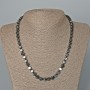Faceted hematite necklace, cube 6x6mm, length 47 cm +/-