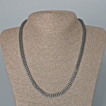 Hematite Flower Necklace, bead size 6x3 mm, length 50 cm