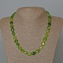 Green Crystal Necklace (Toned to Chrome Diopside) Faceted Beads, diameter 10x12 mm ±, length 49 cm ±