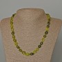 Olive Crystal Necklace (Olive-green tinted) Faceted Beads, 9x12 mm, length 48 cm ±