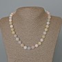 Morganite Necklace with Natural Stone Faceted Beads, 10 mm diameter ±, 47 cm length