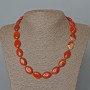 Red Jasper Necklace, natural stone, oval beads, diameter 13x18mm ±, length 48 cm ±