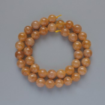 Calcite Beads, Smooth Ball, 10 mm Diameter, 39 cm Length on Thread