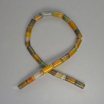 Agate Beads, Natural Stone Cylindrical, 8x16 mm diameter, 38 cm length on thread