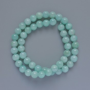 Amazonite beads (synthetic acrylic) smooth round beads, diameter 8.5 mm, length 40 cm on a beading thread