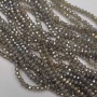 Gray Transparent Czech Crystal Beads with Gold Plating, Faceted Rondelle, 3.5×2.5 mm, 39 cm on Beading Wire