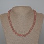 Strawberry Quartz Necklace, Natural Stone Smooth Beads, 8.5 mm Diameter, 47 cm Length
