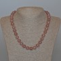 Strawberry Quartz Necklace, Natural Stone, Smooth Bead, 10.5 mm Diameter, 48 cm Length