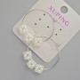 Xuping hoop earrings with white beads, thickness 0.7 mm, diameter 29 mm, rhodium-plated