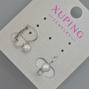 Xuping Earrings, diameter 5 mm, length 15 mm, Rhodium
