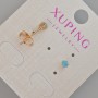Xuping Blue Crystal Stud Earrings, 4 mm Diameter, 18K Gold Plating