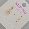 Xuping Yellow Crystal Stud Earrings, 4 mm Diameter, 18K Gold Plating