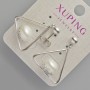 Xuping stud earrings with white bead, dimensions 29×22 mm, rhodium-plated