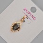 Pendant Xuping with a Black Crystal, diameter 24x11 mm ± 18K Gold Plating