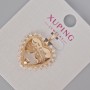 Pendant Xuping 'Heart' with White Crystals, 24x21mm Diameter, 18K Gold Plating